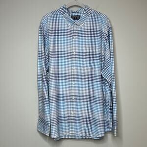 Rye by Hawker Rye Button Down Blue Check Shirt Size XL Short Regular Fit